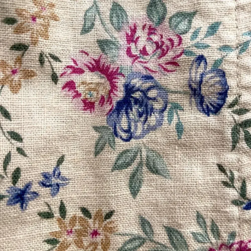 90s Coldwater Creek linen cottage rose floral skirt